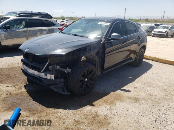 2017 BMW X6 xDrive35i with VIN 5UXKU2C36H0X46915, listed as a Copart auction lot 58133953 with 92,033 mi miles. Bid and sale history available at carsss.com. Image 1.