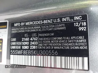 2019 Mercedes-Benz C 300 z VIN 55SWF8EB5KU300556, wystawiony jako IAAI lot #42367723 z przebiegiem 68 335 mil mil oraz . Historia ofert i sprzedaży dostępna na DreamBid. Obrazek 9.