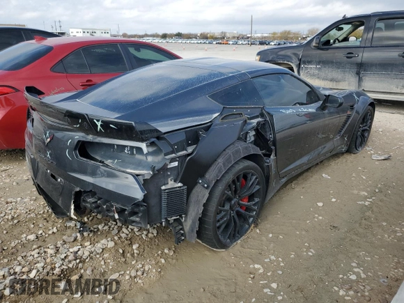 2017 Chevrolet Corvette Z06 3LZ with VIN 1G1YU2D6XH5607015, listed as a Copart auction lot 83753354 with 19,201 mi miles and Salvage Title. Bid and sale history available at carsss.com. Image 3.