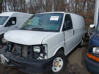 2010 GMC Savana Cargo Van with VIN 1GTZGFBA5A1161399, listed as a IAAI auction lot 41486439 with 158,956 mi miles. Bid and sale history available at carsss.com. Image 2.