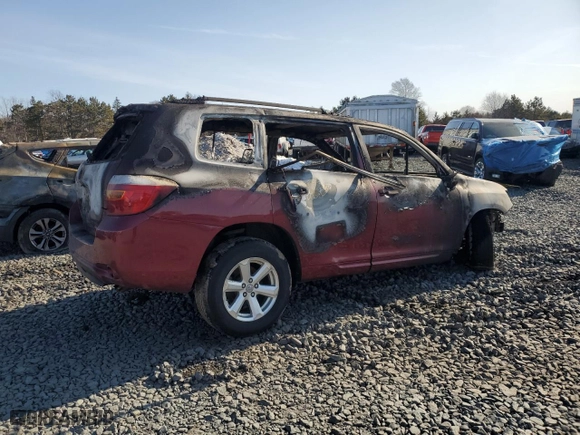 2009 Toyota Highlander with VIN JTEDS41A592082363, listed as a Copart auction lot 48337035 with 0 mi miles and Non Repairable. Bid and sale history available at carsss.com. Image 3.
