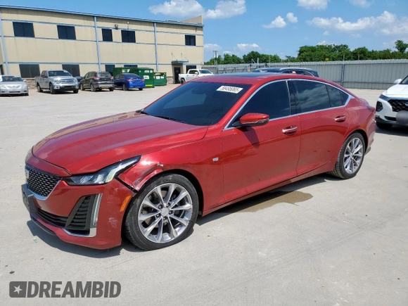 2020 Cadillac CT5 Premium Luxury with VIN 1G6DN5RK3L0139678, listed as a Copart auction lot 58495065 with 76,105 mi miles and Salvage title. Bid and sale history available at DreamBid. Image 1.