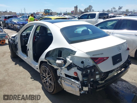2024 Mercedes-Benz C 43 AMG with VIN W1KAF8HB8RR201456, listed as a IAAI auction lot 42012404 with 7,471 mi miles and . Bid and sale history available at DreamBid. Image 3.