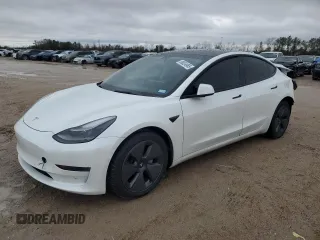2022 Tesla Model 3 Long Range with VIN 5YJ3E1EB2NF201275, listed as a Copart auction lot 88024985 with 43,540 mi miles and Salvage Title. Bid and sale history available at DreamBid. Image 1.