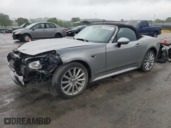 2017 FIAT 124 Spider Lusso z VIN JC1NFAEK0H0127134, wystawiony jako Copart lot #56334925 z przebiegiem 12 367 mil mil oraz Szkoda całkowita • Salvage title. Historia ofert i sprzedaży dostępna na DreamBid. Obrazek 1.