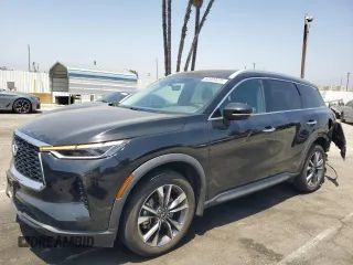 2023 Infiniti QX60 Luxe z VIN 5N1DL1FS3PC349326, wystawiony jako Copart lot #62028225 z przebiegiem 69 637 mil mil oraz Szkoda całkowita • Salvage title. Historia ofert i sprzedaży dostępna na DreamBid. Obrazek 1.