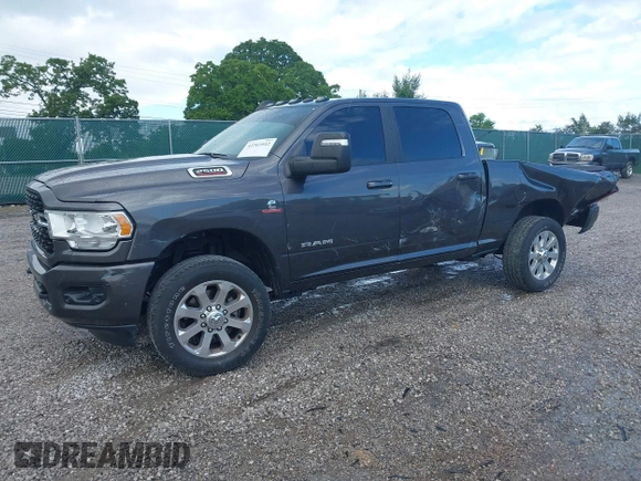 2023 Ram 2500 Big Horn with VIN 3C6UR5DL5PG628593, listed as a IAAI auction lot 42361042 with 38,821 mi miles and . Bid and sale history available at DreamBid. Image 2.