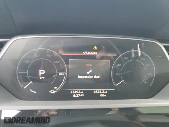 2023 Audi e-tron Chronos with VIN WA1VABGEXPB011919, listed as a Copart auction lot 50813874 with 23,492 mi miles and . Bid and sale history available at DreamBid. Image 9.