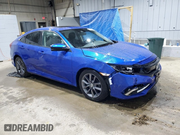 2021 Honda Civic Sedan EX with VIN 19XFC1F35ME004468, listed as a Copart auction lot 50007475 with 52,777 mi miles and Salvage Title. Bid and sale history available at carsss.com. Image 4.