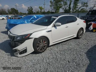 2015 Kia Optima SXL Turbo with VIN 5XXGR4A69FG456018, listed as a Copart auction lot 50437485 with 123,810 mi miles and Salvage Title. Bid and sale history available at carsss.com. Image 1.