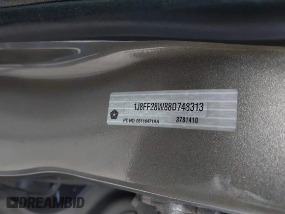 2008 Jeep Patriot Sport with VIN 1J8FF28W88D748313, listed as a IAAI auction lot 41837705 with 159,640 mi miles and . Bid and sale history available at carsss.com. Image 9.
