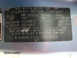 2007 Hyundai Entourage GLS z VIN KNDMC233X76029345, wystawiony jako Copart lot #87003264 z przebiegiem 162 714 mil mil oraz Szkody całkowita. Historia ofert i sprzedaży dostępna na DreamBid. Obrazek 15.