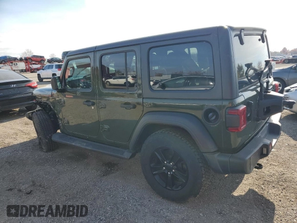 2021 Jeep Wrangler Unlimited Sport Altitude with VIN 1C4HJXDG3MW563434, listed as a Copart auction lot 77968474 with 29,834 mi miles and Salvage Title. Bid and sale history available at carsss.com. Image 2.