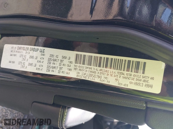 2015 Jeep Cherokee Latitude with VIN 1C4PJLCB3FW517843, listed as a IAAI auction lot 41828715 with 146,862 mi miles and . Bid and sale history available at DreamBid. Image 9.