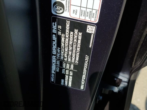 2023 Fisker Ocean One z VIN VCF1ZBU20PG004357, wystawiony jako Copart lot #64479144 z przebiegiem 7300 mil mil oraz Szkody całkowita. Historia ofert i sprzedaży dostępna na DreamBid. Obrazek 13.