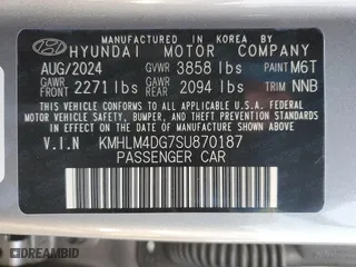 2025 Hyundai Elantra SEL Sport with VIN KMHLM4DG7SU870187, listed as a Copart auction lot 43471725 with 4,886 mi miles and Salvage Title. Bid and sale history available at carsss.com. Image 13.