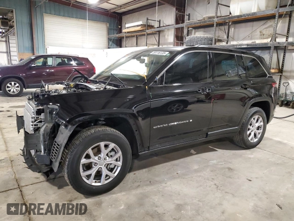 2022 Jeep Grand Cherokee Limited с VIN 1C4RJHBG8N8593788, выставлен на аукционе Copart как лот 59116135 с пробегом 25 321 миль миль и Списание • Salvage title. История ставок и продаж доступна на DreamBid. Изображение 1.