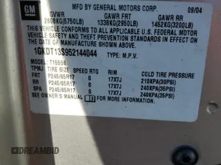 2005 GMC Envoy SLE with VIN 1GKDT13S952144044, listed as a Copart auction lot 88269485 with 0 mi miles and Salvage Title. Bid and sale history available at carsss.com. Image 13.