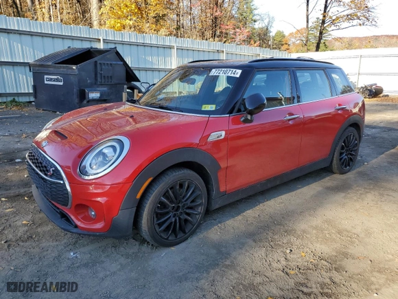2020 MINI Clubman Cooper S with VIN WMWXJ1C08L2M34394, listed as a Copart auction lot 77210714 with 55,486 mi miles and Salvage Title. Bid and sale history available at carsss.com. Image 1.
