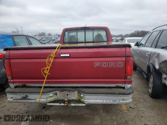 1995 Ford F-150 with VIN 1FTDF15Y6SLB57439, listed as a Copart auction lot 44136335 with 186,438 mi miles and Clean Title. Bid and sale history available at carsss.com. Image 6.