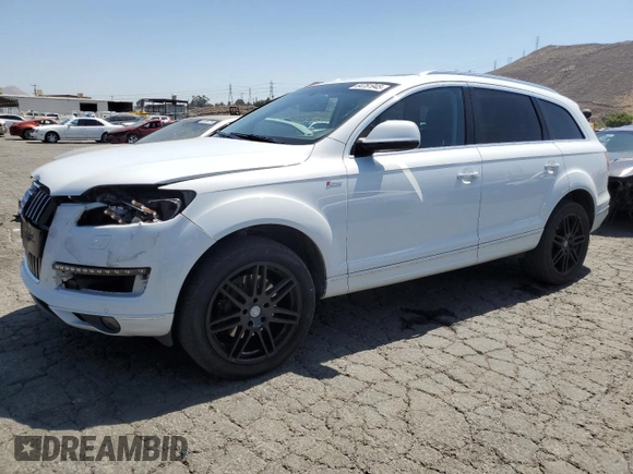 2013 Audi Q7 Premium Plus with VIN WA1LGAFE2DD013357, listed as a Copart auction lot 64761945 with 108,009 mi miles and Salvage title. Bid and sale history available at DreamBid. Image 1.