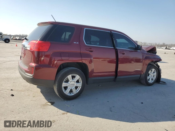 2016 GMC Terrain SLE with VIN 2GKALMEK2G6181458, listed as a Copart auction lot 48965695 with 123,163 mi miles and Salvage Title. Bid and sale history available at DreamBid. Image 3.
