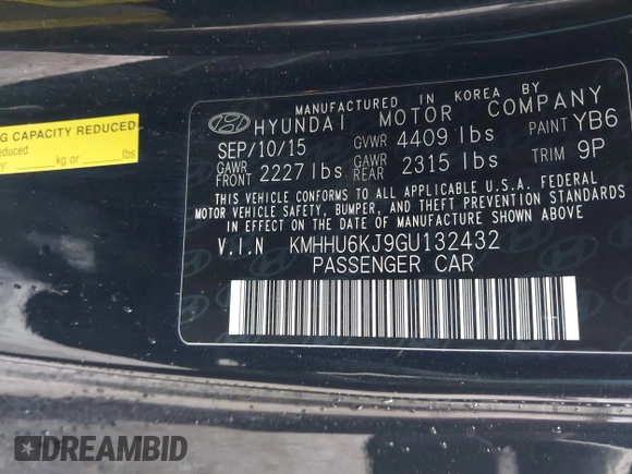 2016 Hyundai Genesis Coupe R-Spec with VIN KMHHU6KJ9GU132432, listed as a IAAI auction lot 42009573 with 63,267 mi miles and . Bid and sale history available at DreamBid. Image 9.