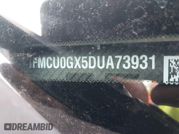 2013 Ford Escape SE with VIN 1FMCU0GX5DUA73931, listed as a IAAI auction lot 42080361 with 152,416 mi miles and . Bid and sale history available at DreamBid. Image 12.