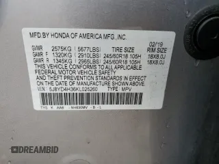2019 Acura MDX с VIN 5J8YD4H36KL025260, выставлен на аукционе Copart как лот 51005195 с пробегом 72 280 миль миль и Чистый • Clean title. История ставок и продаж доступна на DreamBid. Изображение 13.