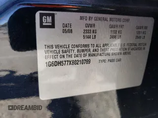 2008 Cadillac CTS AWD w/1SA with VIN 1G6DH577X80210789, listed as a Copart auction lot 88048935 with 162,546 mi miles and Salvage Title. Bid and sale history available at carsss.com. Image 15.