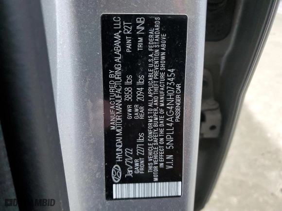 2022 Hyundai Elantra SE with VIN 5NPLL4AG4NH073454, listed as a Copart auction lot 47546895 with 49,036 mi miles and Salvage Title. Bid and sale history available at carsss.com. Image 12.