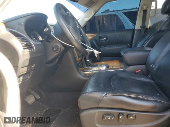 2011 Infiniti QX56 7-passenger with VIN JN8AZ2NF3B9502751, listed as a Copart auction lot 52233705 with Not Provided miles and Salvage Title. Bid and sale history available at carsss.com. Image 7.