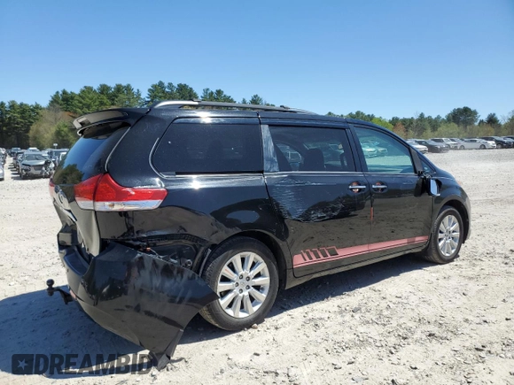 2013 Toyota Sienna XLE with VIN 5TDDK3DC4DS052588, listed as a Copart auction lot 54861335 with 122,966 mi miles and Clean title. Bid and sale history available at DreamBid. Image 3.