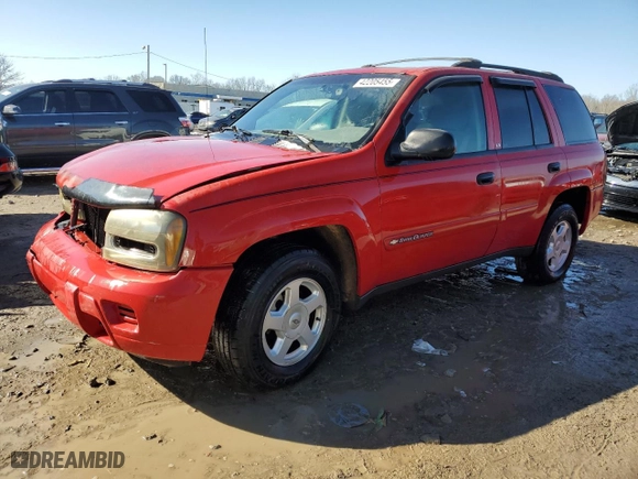2002 Chevrolet TrailBlazer LS with VIN 1GNDT13S722281272, listed as a Copart auction lot 42205455 with 0 mi miles and Salvage Title. Bid and sale history available at carsss.com. Image 1.