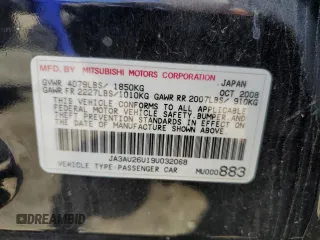 2009 Mitsubishi Lancer ES with VIN JA3AU26U19U032068, listed as a Copart auction lot 58180314 with 163,321 mi miles and Salvage Title. Bid and sale history available at carsss.com. Image 12.