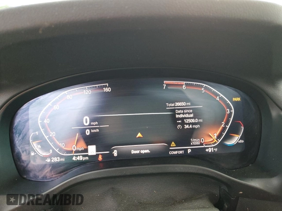 2023 BMW X3 xDrive30i with VIN 5UX53DP04P9S68659, listed as a Copart auction lot 54368385 with 26,650 mi miles and Salvage Title. Bid and sale history available at DreamBid. Image 9.
