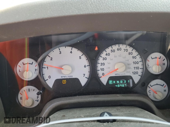 2008 Dodge 1500 ST with VIN 1D7HA16K08J213329, listed as a Copart auction lot 53147975 with 48,987 mi miles and Salvage Title. Bid and sale history available at DreamBid. Image 9.