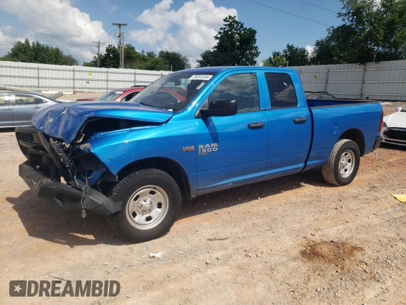 2021 Ram 1500 Classic Tradesman with VIN 1C6RR6FT9MS534620, listed as a Copart auction lot 59203304 with 0 mi miles and Salvage Title. Bid and sale history available at carsss.com. Image 1.