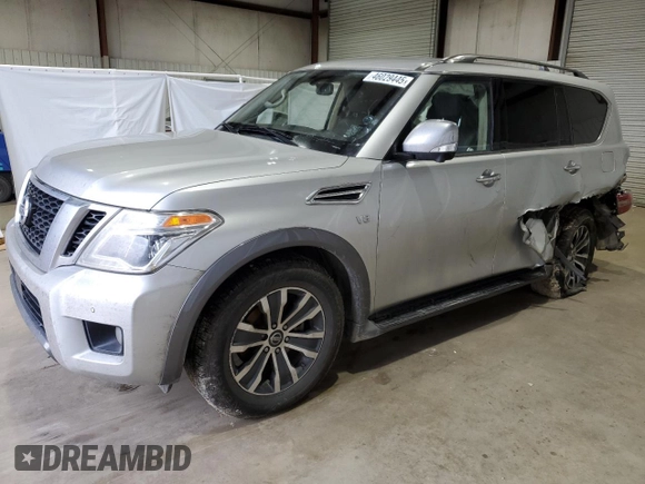 2020 Nissan Armada SL with VIN JN8AY2ND5L9110499, listed as a Copart auction lot 46029445 with 135,050 mi miles and Salvage Title. Bid and sale history available at carsss.com. Image 1.