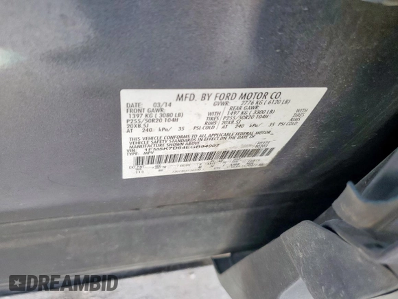 2014 Ford Explorer XLT with VIN 1FM5K7D84EGB94907, listed as a Copart auction lot 53026605 with 0 mi miles and Salvage Title. Bid and sale history available at carsss.com. Image 14.