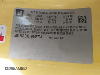 2015 Chevrolet Camaro SS с VIN 2G1FK3DJ6F9145723, выставлен на аукционе IAAI как лот 41245199 с пробегом 129 213 миль миль и . История ставок и продаж доступна на DreamBid. Изображение 9.