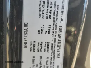 2019 Tesla Model 3 Long Range with VIN 5YJ3E1EB1KF212019, listed as a Copart auction lot 50134385 with 83,478 mi miles and Salvage Title. Bid and sale history available at DreamBid. Image 13.