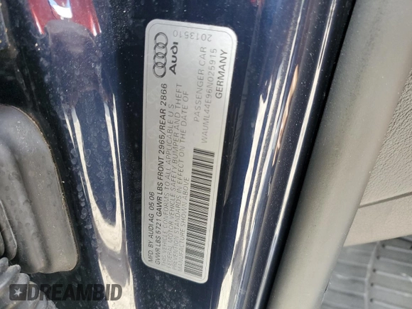 2006 Audi A8 4.2L z VIN WAUML44E96N025915, wystawiony jako Copart lot #44842395 z przebiegiem Nie podano mil oraz Nie do naprawy • Non repairable. Historia ofert i sprzedaży dostępna na DreamBid. Obrazek 13.