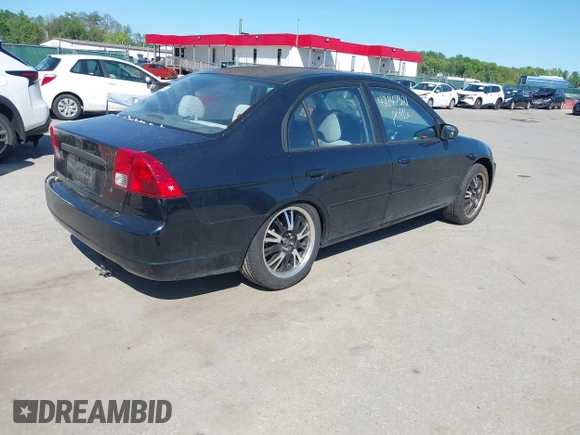2003 Honda Civic LX with VIN 1HGES16583L035074, listed as a IAAI auction lot 42147321 with 175,364 mi miles. Bid and sale history available at carsss.com. Image 4.