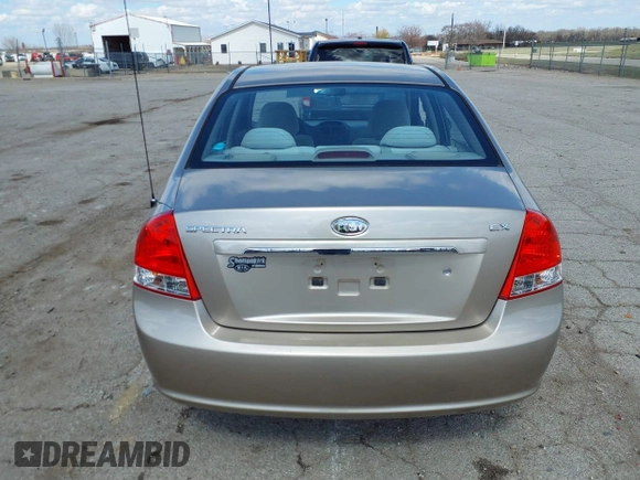 2008 Kia Spectra SX with VIN KNAFE121985552051, listed as a IAAI auction lot 41887222 with 45,308 mi miles. Bid and sale history available at carsss.com. Image 16.