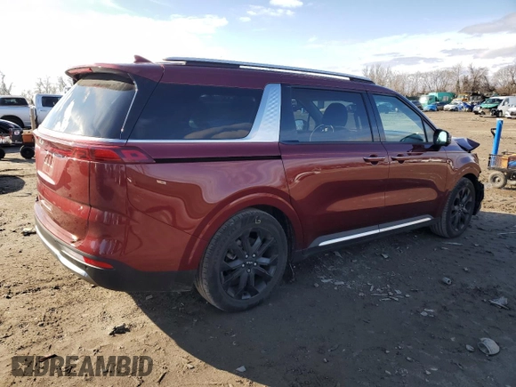 2024 Kia Carnival SX Prestige with VIN KNDNE5H33R6336836, listed as a Copart auction lot 85352014 with 14,213 mi miles and Salvage Title. Bid and sale history available at carsss.com. Image 3.