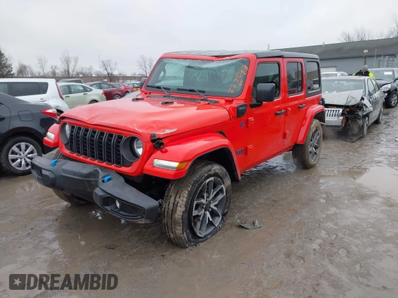 2024 Jeep Wrangler Willys z VIN 1C4RJXN67RW227593, wystawiony jako IAAI lot #41519596 z przebiegiem 7 851 mil mil oraz . Historia ofert i sprzedaży dostępna na DreamBid. Obrazek 17.