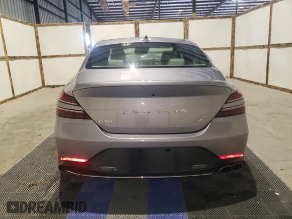 2023 Genesis G70 2.0T with VIN KMTG34TA7PU131707, listed as a Copart auction lot 81918783 with 5,700 mi miles and Non Repairable. Bid and sale history available at DreamBid. Image 6.
