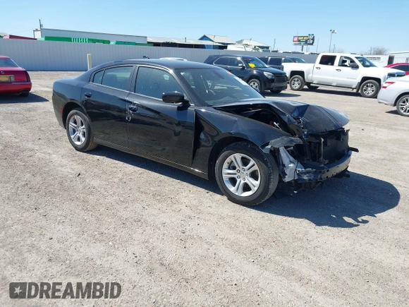 2023 Dodge Charger SXT with VIN 2C3CDXBG2PH528802, listed as a IAAI auction lot 41768288 with 57,170 mi miles. Bid and sale history available at carsss.com. Image 1.