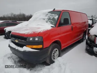 2023 Chevrolet Express Cargo Van with VIN 1GCWGAFPXP1189244, listed as a Copart auction lot 83864984 with 5,612 mi miles and Salvage Title. Bid and sale history available at carsss.com. Image 1.